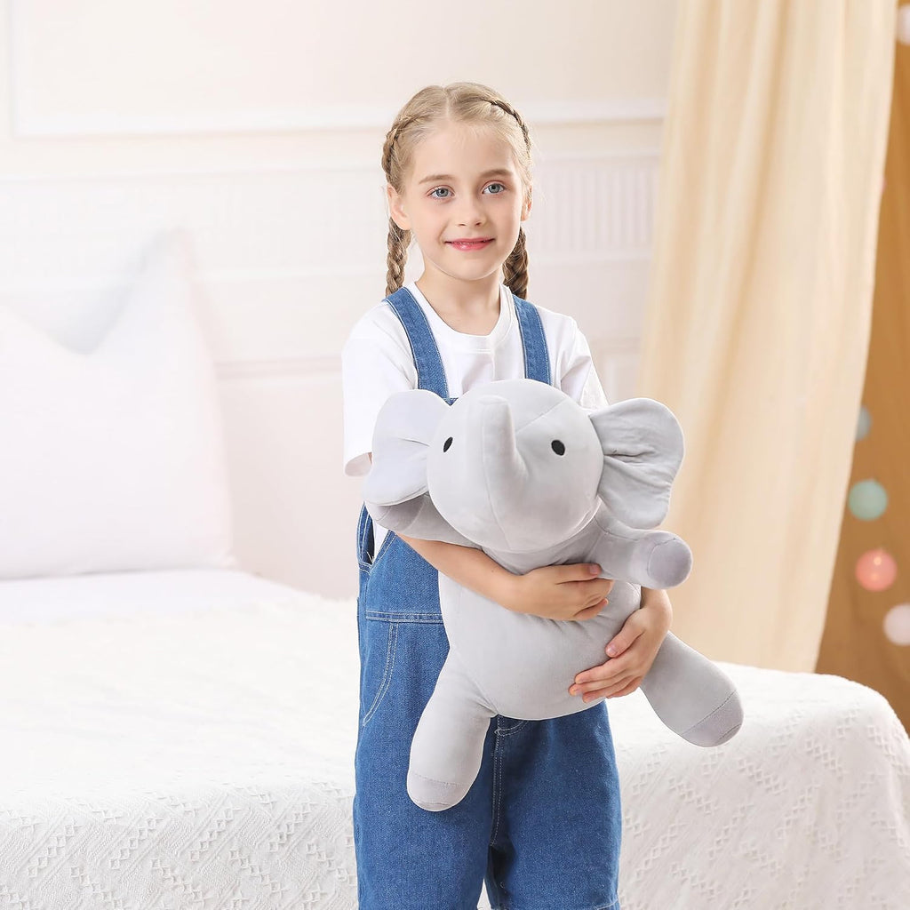 Animales de peluche con peso de elefante de 4.2 libras, juguete de peluche de elefante con peso de 24 pulgadas, almohadas de peluche, regalos para niños y adultos