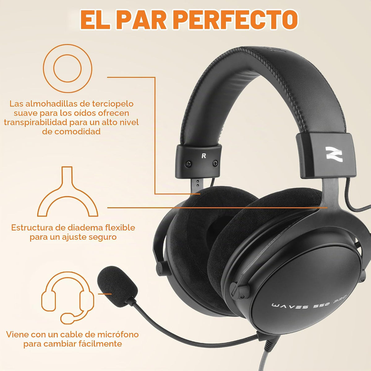 talomen Auriculares de monitor de estudio para grabación, auriculares de estudio con cable sobre la oreja con micrófono de pluma desmontable, auriculares de monitoreo profesional para podcast, transmisión, transmisión y mezcla de audio