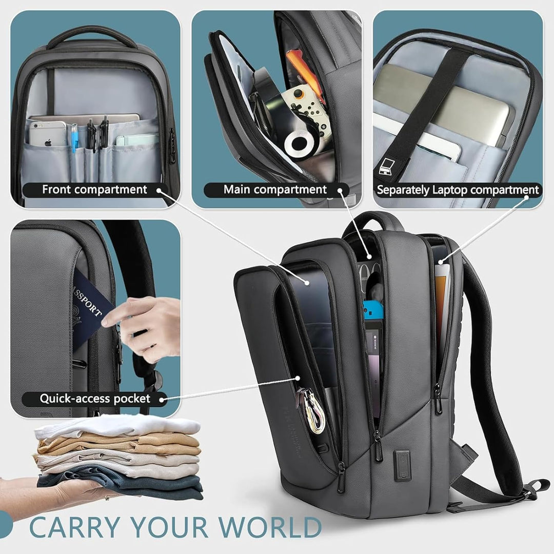 hk Mochila para laptop para hombres con puerto de carga USB para ne...
