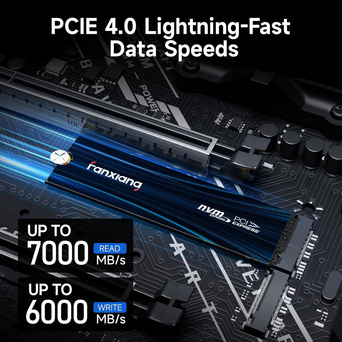 Fanxiang 4TB NVMe SSD PCIe Gen 4 SSD para juegos para PS5, hasta 70...