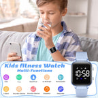 L LAVAREDO Relojes digitales para niños y niñas, reloj deportivo impermeable con podómetro, cronómetro, alarma de vibración para edades de 5 a 13 años, sin aplicación, reloj de seguimiento de