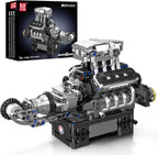 Mould King Supercar V8 - Juego de bloques de construcción de motor que funciona, kit de construcción de modelos de ingeniería MOC para adultos mayores de 14 años