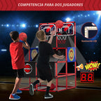 Dual Shot Basketball Arcade Game con Dartboard/Electronic Scoreboard
