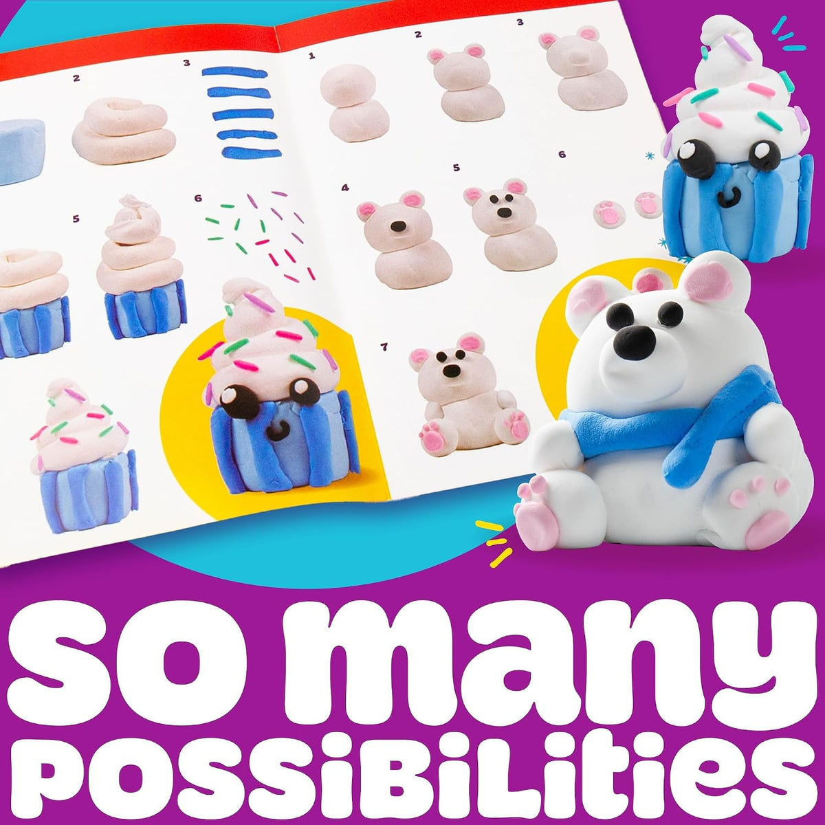 Play-Doh Cubo de arcilla seca al aire, 2.5 libras de arcilla blanca para modelar, regalo de artes y manualidades, suministros de manualidades, arcilla para esculpir y moldear para niños