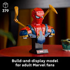 LEGO Marvel Iron Spider-Man Bust coleccionable – Kit de construcción para adultos a partir de 18 años – Incluye minifigura de Iron Spider-Man – Modelo coleccionable para fanáticos de superhéroes