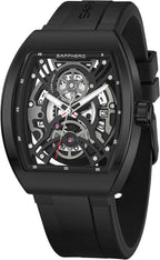 SAPPHERO Relojes de vestir para hombre, relojes de cuarzo analógicos de silicona para hombre