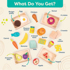 B. toys Comida de madera para jugar, Little Foodie Groups, juego de 24