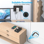 Regleta de alimentación con USB, enchufe plano con 8 tomas de corriente ampliamente espaciadas y 6 puertos USB (1USB C), cable de extensión de 5 pies de montaje en pared para smartphone