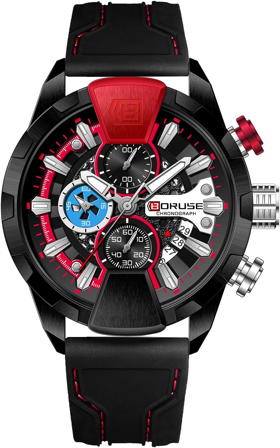 Relojes deportivos para hombre, reloj de gran esfera militar con correa de silicona