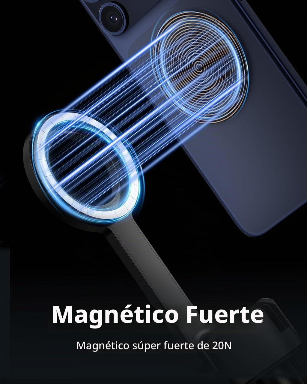 TODI Trípode magnético de 60 pulgadas para iPhone, mini palo magnético selfie stick compatible con iPhone serie 12-17 con anillo de metal