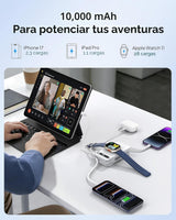 10000mAh 22.5W Power Bank Cargador portátil con cables incorporados...