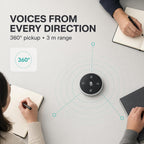 Altavoz de conferencia para PC y portátil, altavoz de conferencia USB con micrófono, reducción de ruido AI, captación de voz de 360 grados, Plug and Play, compatible con Zoom, Microsoft Teams