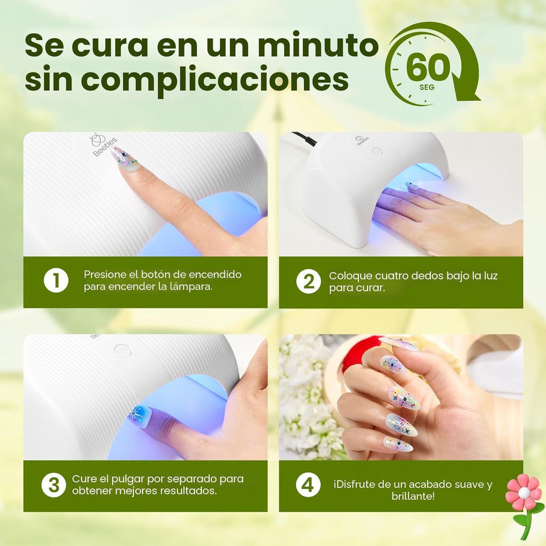 Beetles - Kit de 55 esmaltes de uñas de gel con luz UV y taladro de...