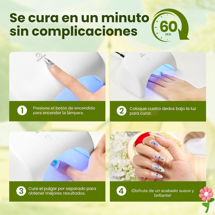 Beetles - Kit de 55 esmaltes de uñas de gel con luz UV y taladro de...