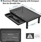 BONTEC Paquete de 2 soportes elevadores ajustables para monitor con cajón