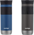 Contigo - Taza de viaje con aislamiento y con Snapseal (cierre por presión), 20 onzas fluidas, diseño saque, maíz azul, con asa