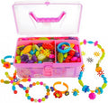GILI Pop Beads - Kit de fabricación de joyas para niñas de 3, 4, 5, 6, 7, 8 años, juguetes de artes y manualidades para niños de 4 a 8 años, collar, pulsera, creatividad, juego de broches a presión,