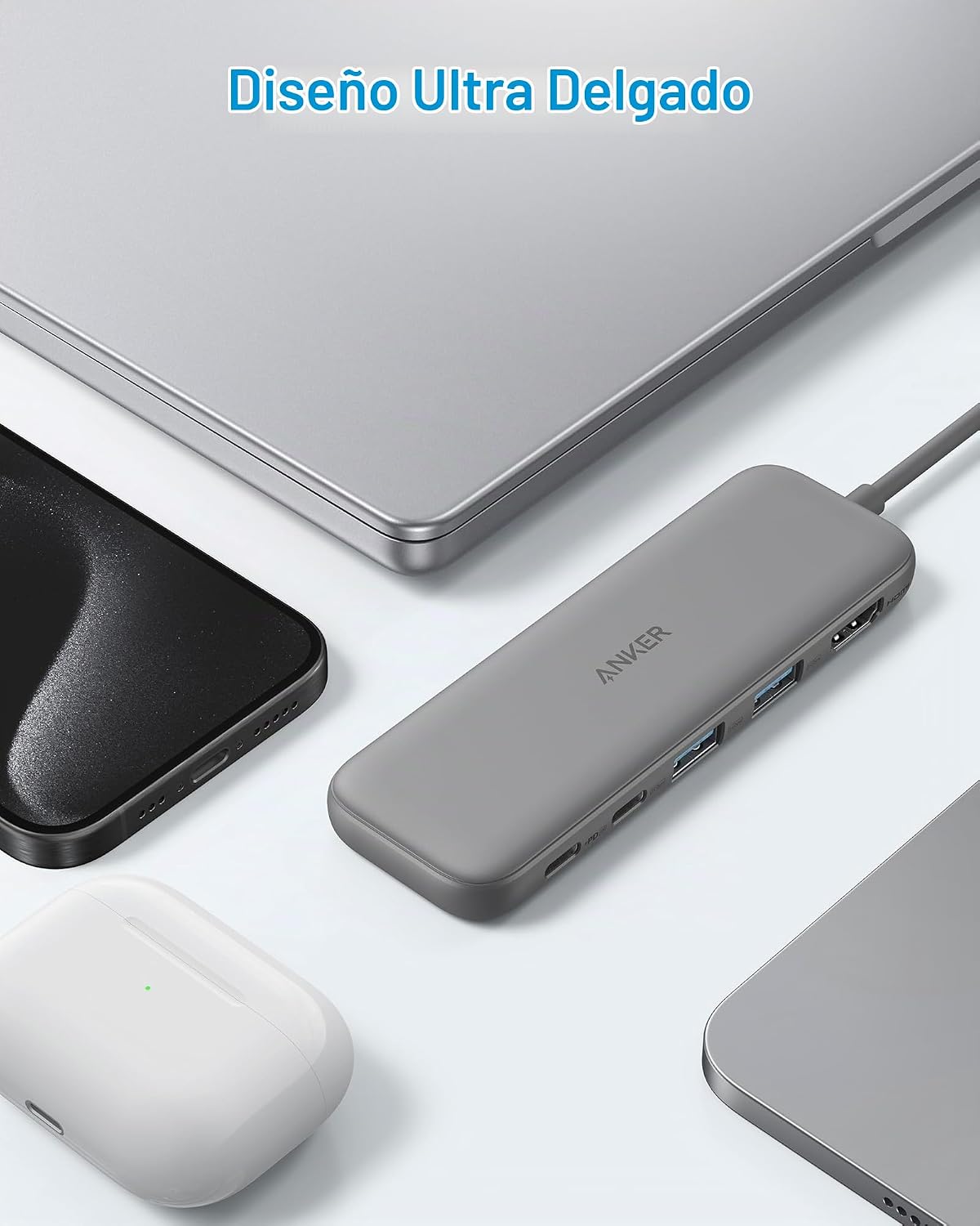 Anker Hub USB C, divisor USBC a HDMI 5 en 1 con pantalla 4K | PD má...