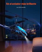 Helicóptero RC VEVOR, helicóptero de control remoto de 2.4GHz, avión RC de 3.5 canales para niños, 16 minutos de tiempo de vuelo, mantenimiento de altitud, despegue/aterrizaje de una tecla y luces LED