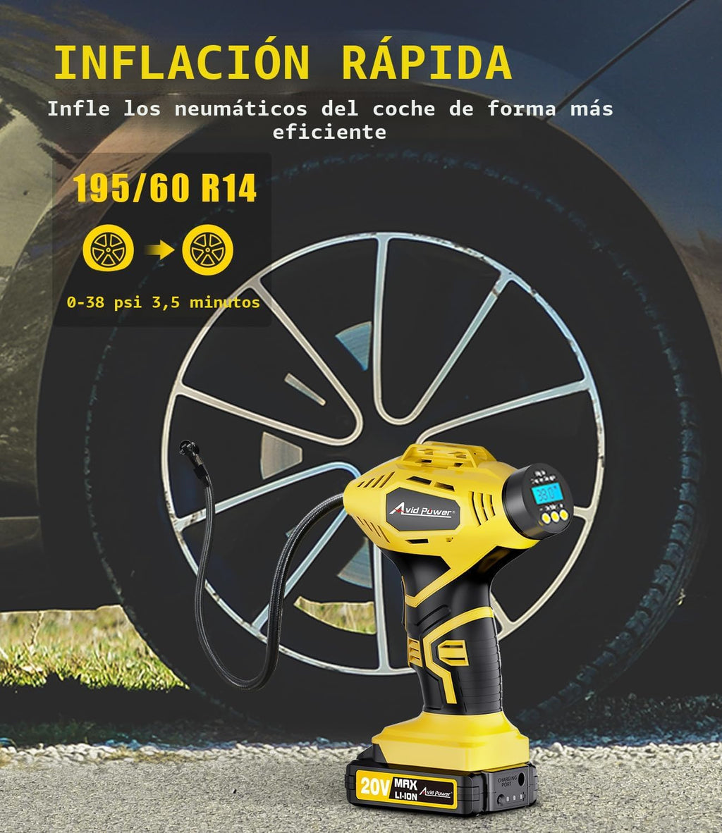 AVID POWER - Compresor de aire inflador de neumáticos portátil, bom...
