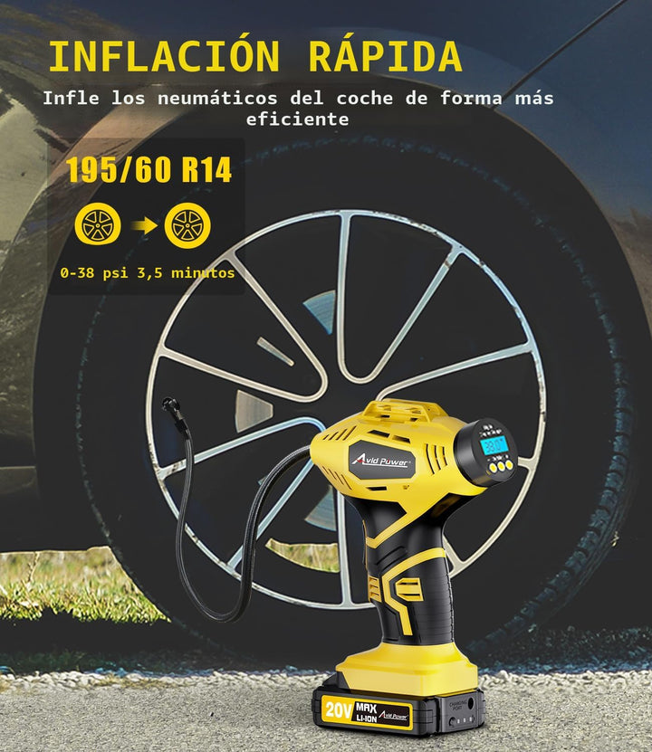 AVID POWER - Compresor de aire inflador de neumáticos portátil, bom...