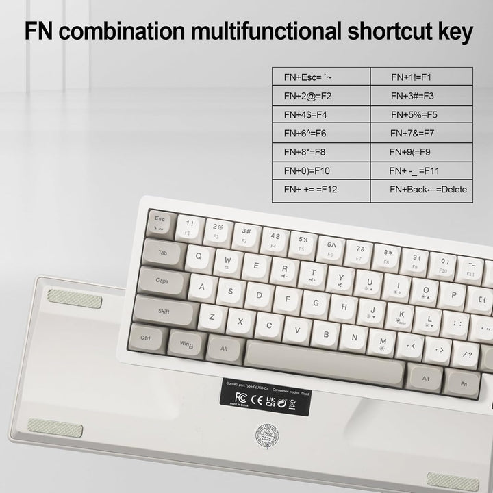 Teclado de memoria para juegos RGB con cable. 65% Mini teclado de c...