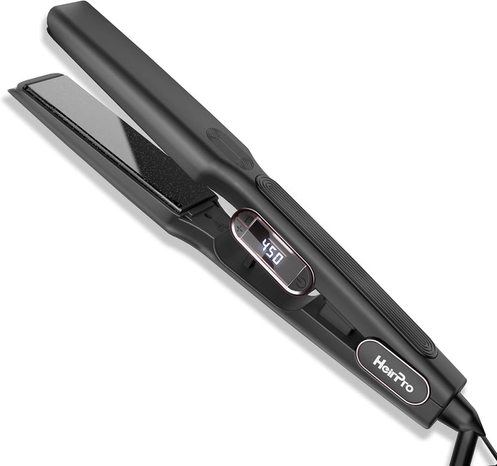 HeirPro Plancha de cerámica con placa flotante 3D, plancha de pelo...