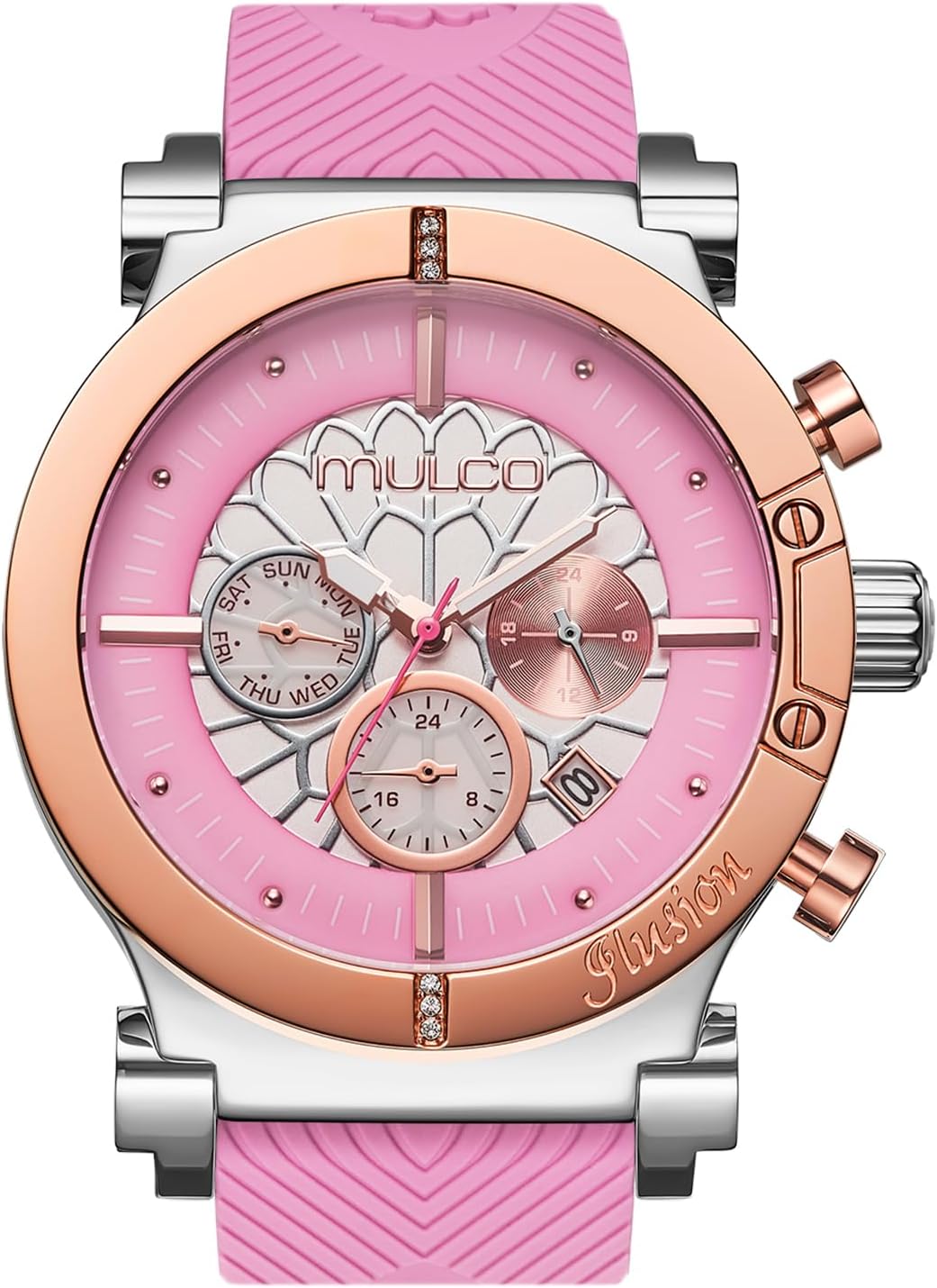 Reloj de lujo impermeable MULCO para mujer - Rose Gold, acero inoxidable, analógico