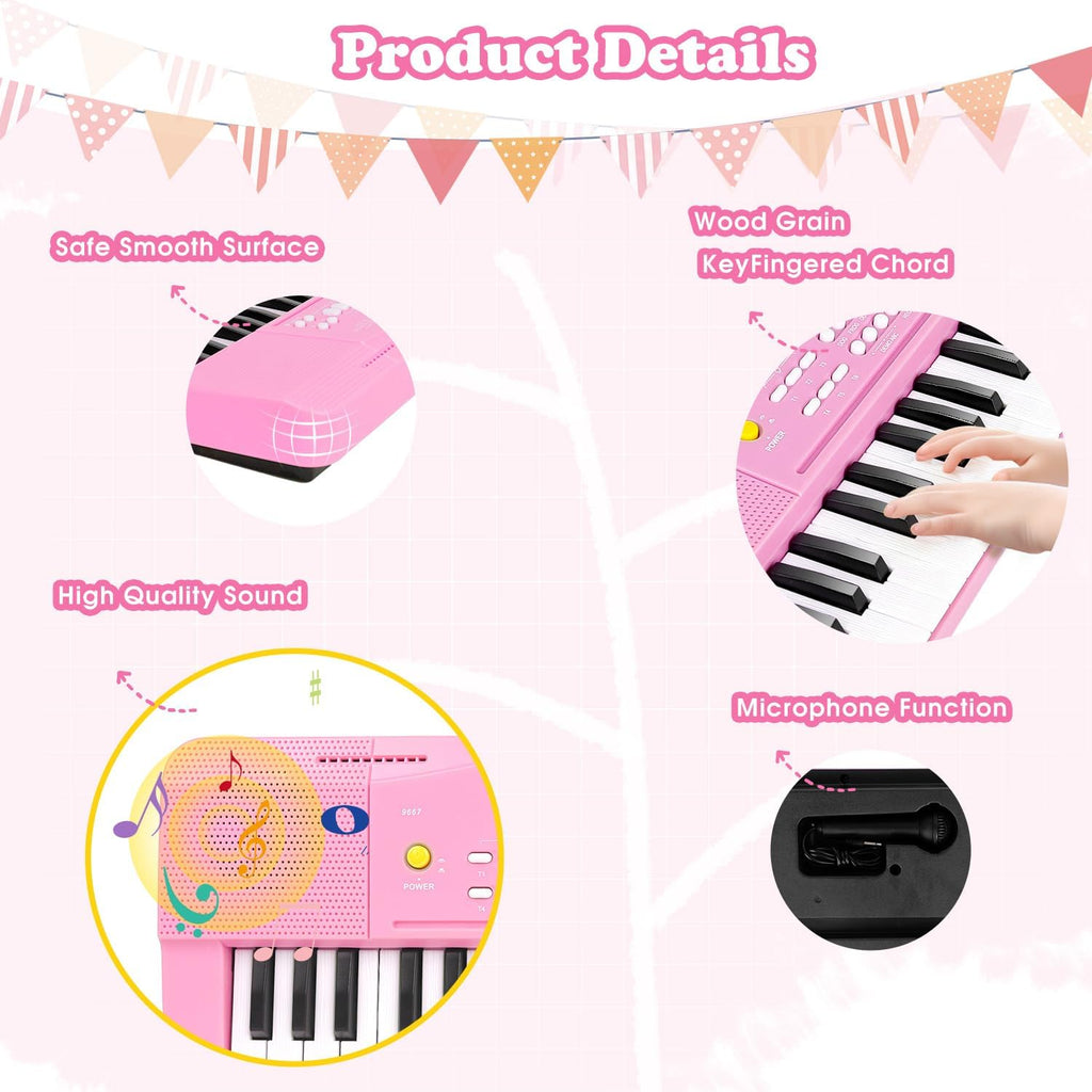 37 teclas para niños pequeños, teclado de piano eléctrico, pianos con micrófono