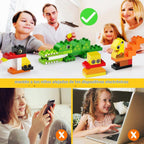 burgkidz Juguetes de construcción de animales para niños pequeños de 3 a 5 años, 135 bloques de construcción gigantes, rompecabezas creativo con cubo de almacenamiento, compatible con las principales