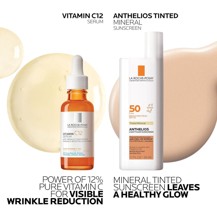 La Roche-Posay Suero puro de Vitamina C al 12% para cara con ácido...