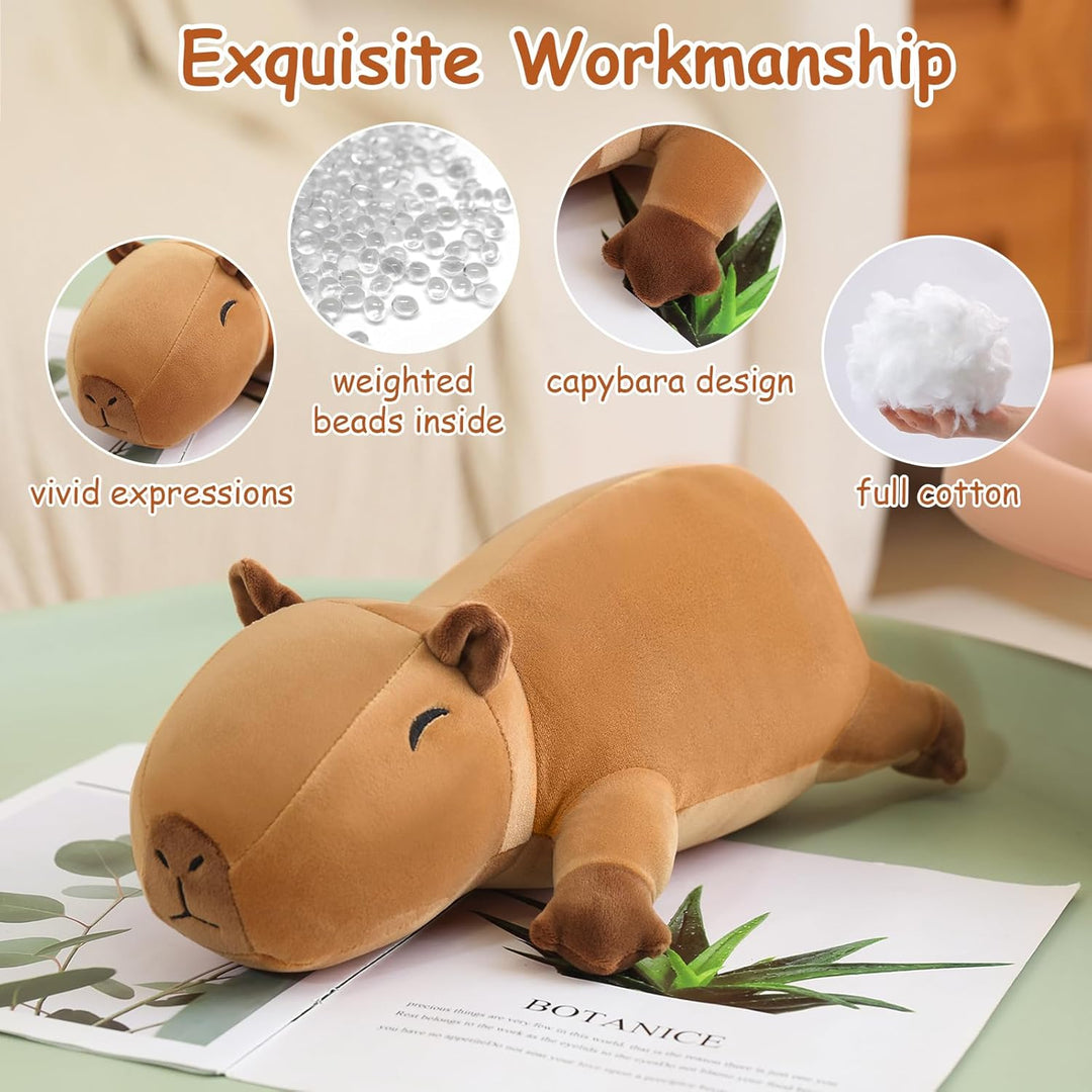 SQEQE Peluche de Capybara con peso, animal de peluche de Capybara c...