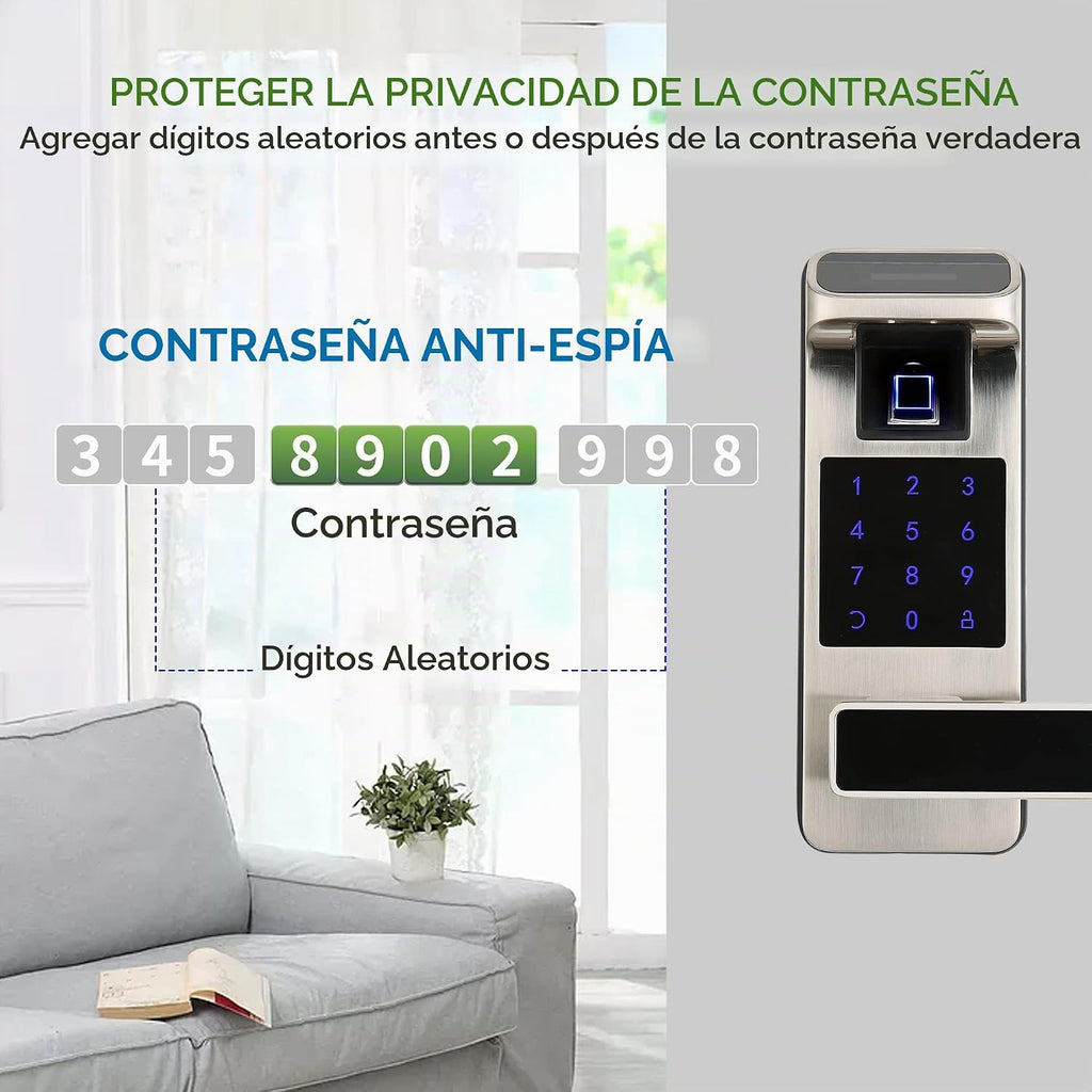 Cerradura de puerta inteligente, resistente 5 en 1, cerradura de