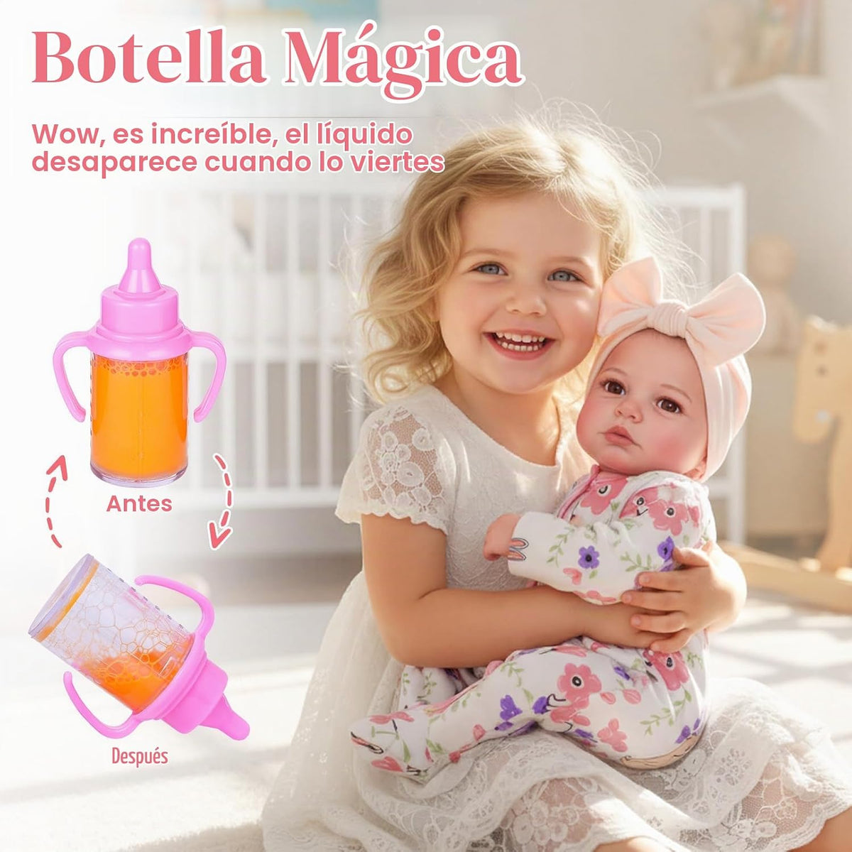 BABESIDE - Muñeca Reborn de 20 pulgadas, cuerpo de tela suave con juego de alimentación