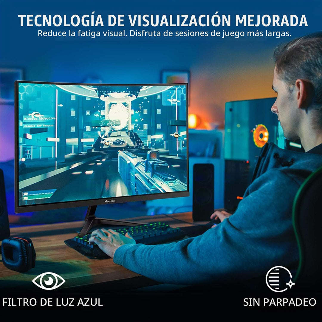 ViewSonic VX2718-2KPC-MHD Monitor curvo para juegos de 27 pulgadas...