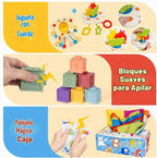 6 en 1 Juego Montessori para Bebés, Set Sensorial para Recién Nacidos, Regalo de Aprendizaje Temprano
