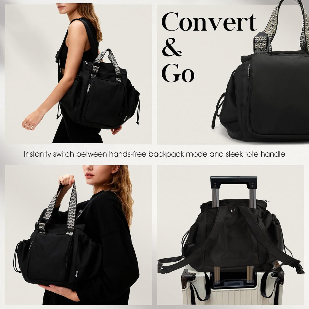 Bolsa de uso diario para mujer, espaciosa bolsa de pañales con 16 bolsillos, bolsa de viaje duradera, elegante bolsa de hombro de trabajo