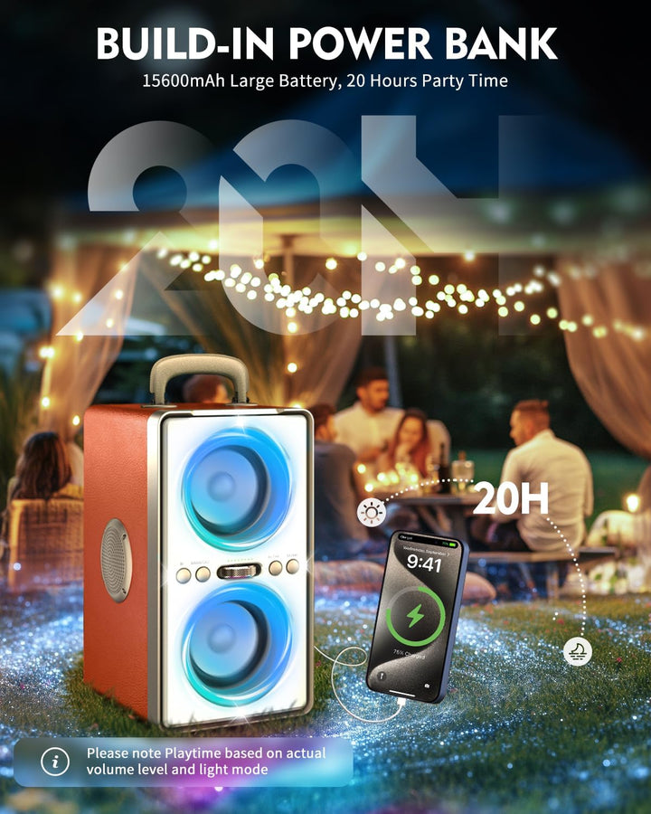 YIER Altavoz Bluetooth, altavoz de fiesta de pico de 240 W con grav...