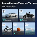 ASMAX Compresor de aire portátil con inflador de neumáticos T40 con