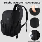 KEOFID Mochila de viaje para hombres y mujeres, mochila antirrobo para computadora portátil con puerto de carga USB para el trabajo, bolsa grande para la universidad, mochila de mano con correa de equipaje, resistente al agua (negro)