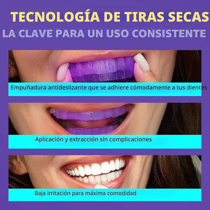 SAKYPRORAL Tiras blanqueadoras moradas, resultados de larga duració...