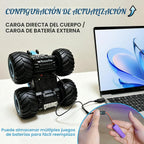 pinkking Monster Truck Juguetes Camión RC Dinosaurio, control remoto con luz y rociador, juguetes RC de dinosaurio para niños, giros de 360° y vehículo monstruo a la deriva con carga Tipo-C para