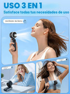 KIMWIND Ventilador turbo portátil de mano, viento de 5 engranajes,...
