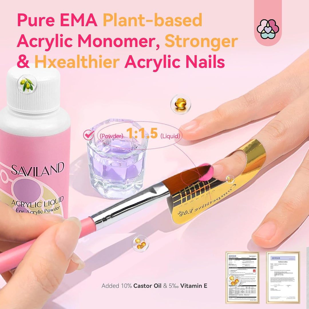 SAVILAND Kit de uñas acrílicas con taladro: juego profesional de uñ...