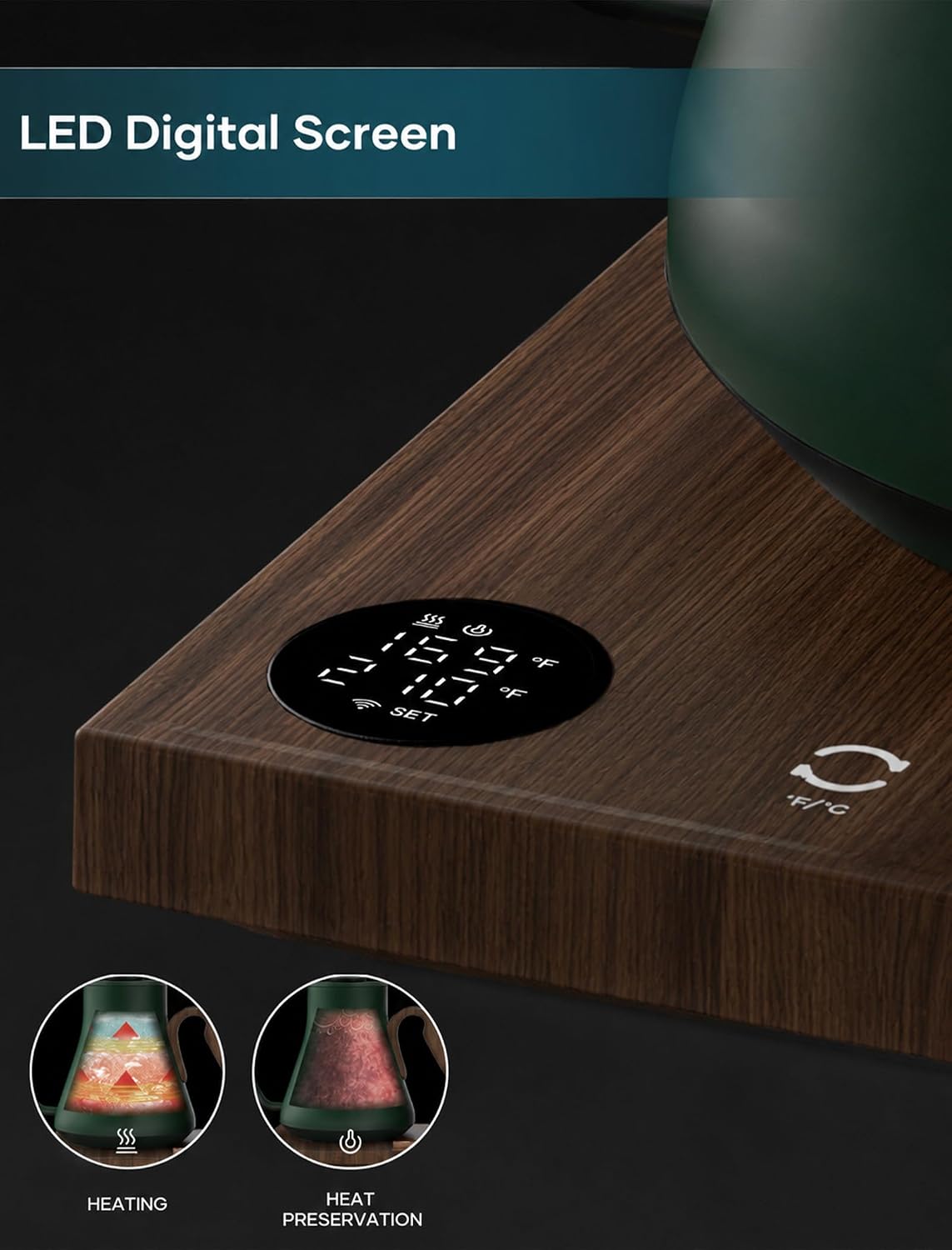 INTASTING Hervidor Eléctrico con Pico Longo y Control de Temperatura de ±1℉, 0.9L