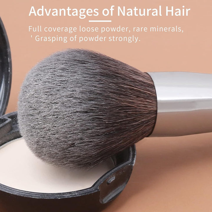 ENZO KEN Juego de brochas de maquillaje de pelo de cabra natural de...
