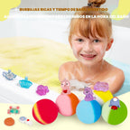 48 piezas de bombas de baño para niños con juguete en el interior, baño de burbujas orgánico y colorido para niños seguro, mejor set de regalo de bombas de baño para cumpleaños, fiesta, Pascua para