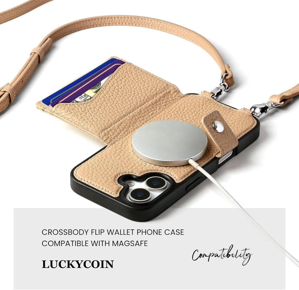 Caja Del Teléfono De La Cartera Del Crossbody Del Cuero Genuino