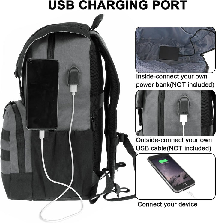 WOLT Mochila para computadora portátil con puerto de carga USB, par...