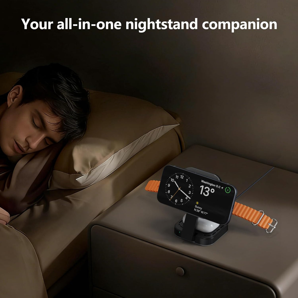 Mini estación de carga plegable 3 en 1 para dispositivos Apple, soporte de cargador inalámbrico para Magsafe para iPhone 17/Air/16/15/14/13/12, serie Apple Watch, AirPods pro/2/3/4, regalos para